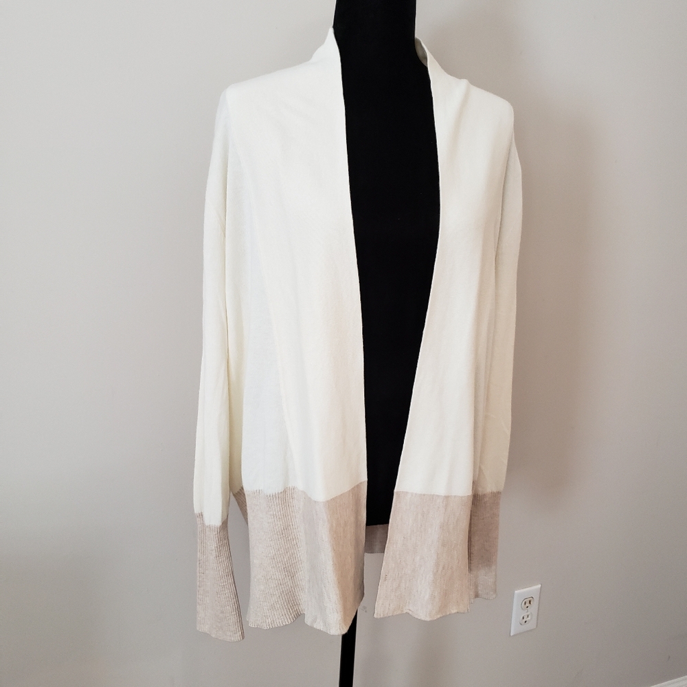 Elegant Women's Cream and Tan Cardigan